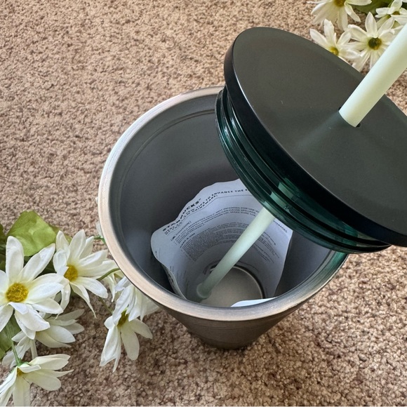 Starbucks Winter 2022 Holiday Green Forest Swirl SS Venti Cold Cup Tumbler NWT - Picture 4 of 5